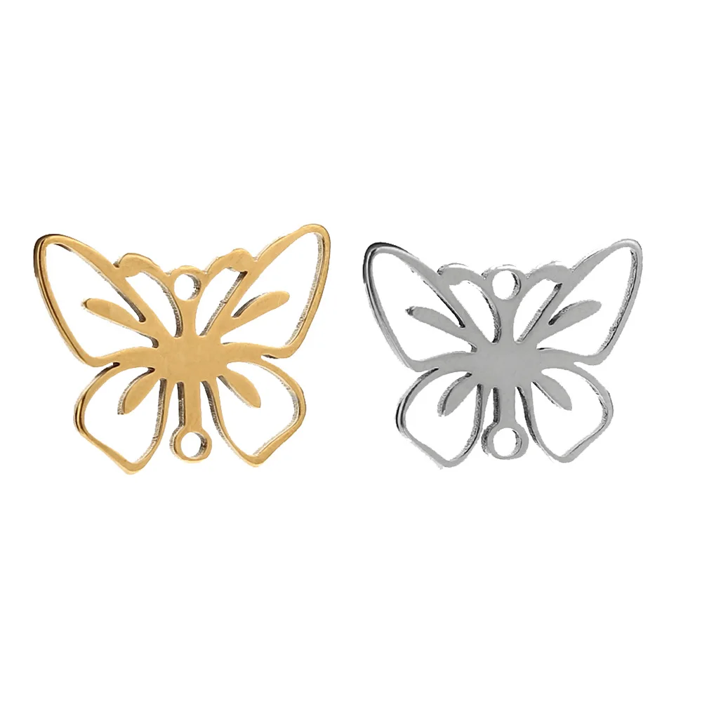 

20pcs Stainless Steel Butterfly Charm Connectors Gold Hollow Links for Women Necklace Bracelet Making