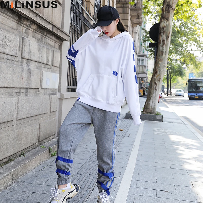 Женский спортивный костюм с буквенным принтом комплект из двух предметов в стиле