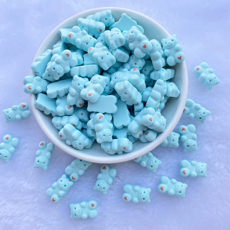 

20Pcs New resin Cute Mixed mini solid bear Flat back Cabochon Scrapbooking Hair bow Center Embellishments DIY Accessories