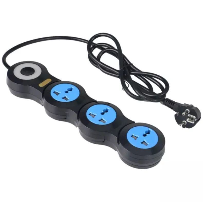 3 SOCKETS Электрический Мощность полосы 3/4/5 универсальный выход Гибкая Торцевая головка Великобритании/ЕС/США/австралийская вилка Защита от всплесков напряжения 1,8 м кабель-удлинитель для экономии пространства - Цвет: 3 SOCKETS