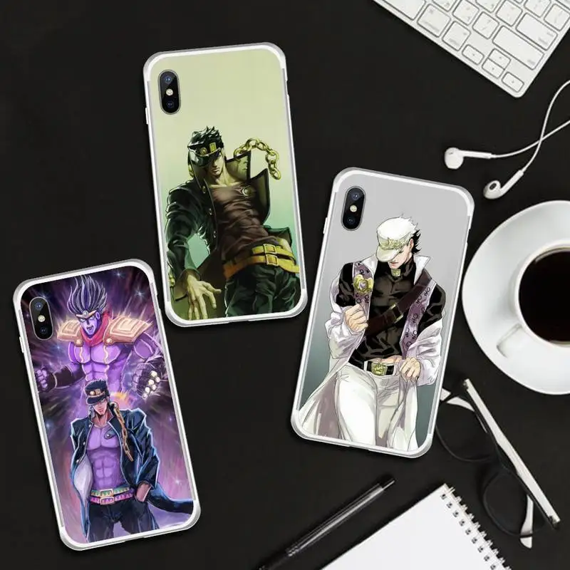 

JoJo's Bizarre Adventure anime Phone Case Transparent for iPhone 6 7 8 11 12 s mini pro X XS XR MAX Plus cover funda shell