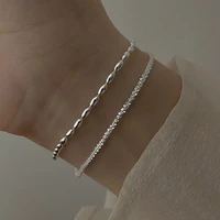 elegant silver color double layer round beads bracelet bangle exquisite simple women charm bracelet jewelry accessories