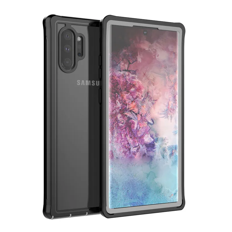 Black 360 полная защита противоударный чехол для samsung Galaxy S8 S9 S10 Plus телефон оболочка экран-Встроенный чехол для samsung Note 10 Pro - Цвет: Black
