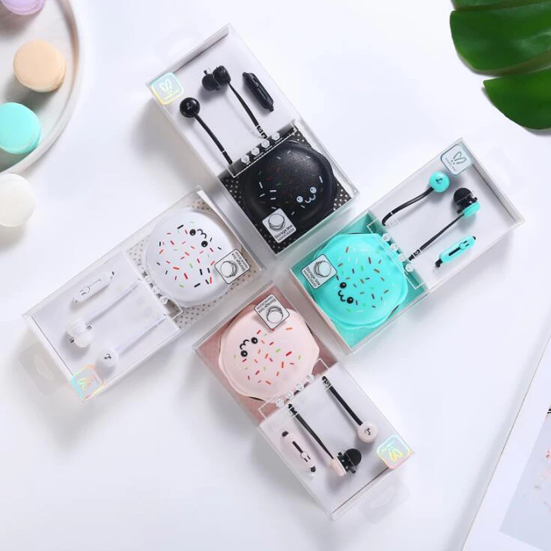 Мультяшные наушники-макароны карамельного цвета с макароном, гарнитура для Xiaomi, iPhone, samsung, MP3 наушники для девочек, милые подарки