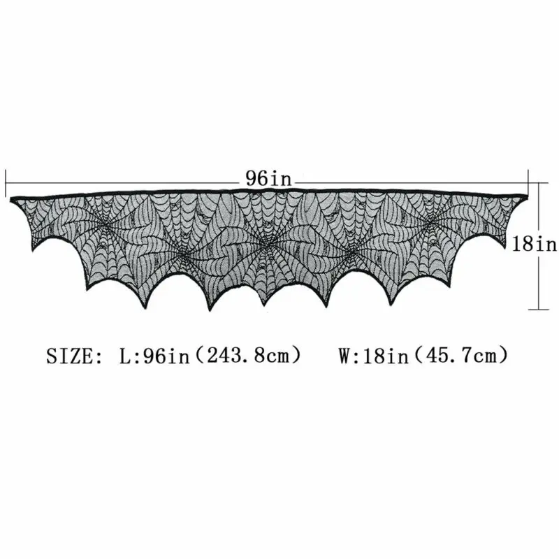 Скатерть камин мантия шарф Обложка Хэллоуин Декор черная скатерть с паутиной