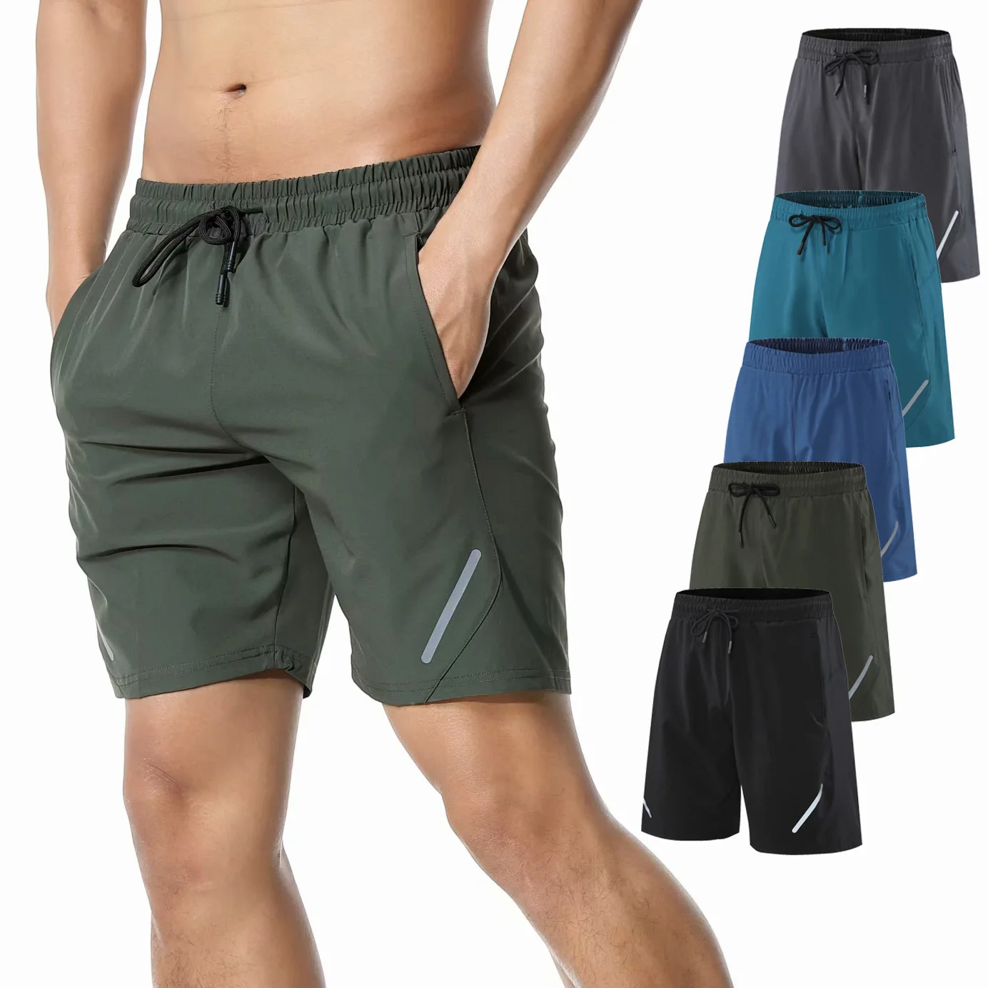 

2021 Mens Summer Running Shorts Pocket Quick Drying Gym Fitness Sport Shorts Jogging Mens Workout Shorts Sports Short Pants -40
