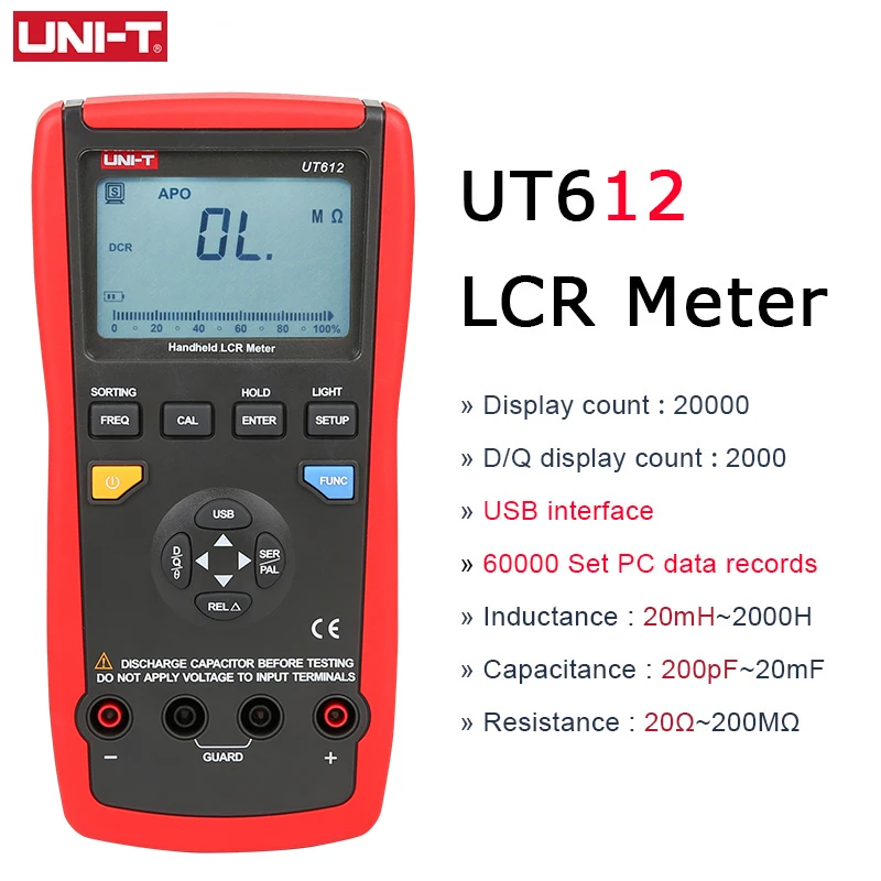 UNI-T измеритель емкости Цифровой LCR 20000 Insolution Измеритель сопротивления с