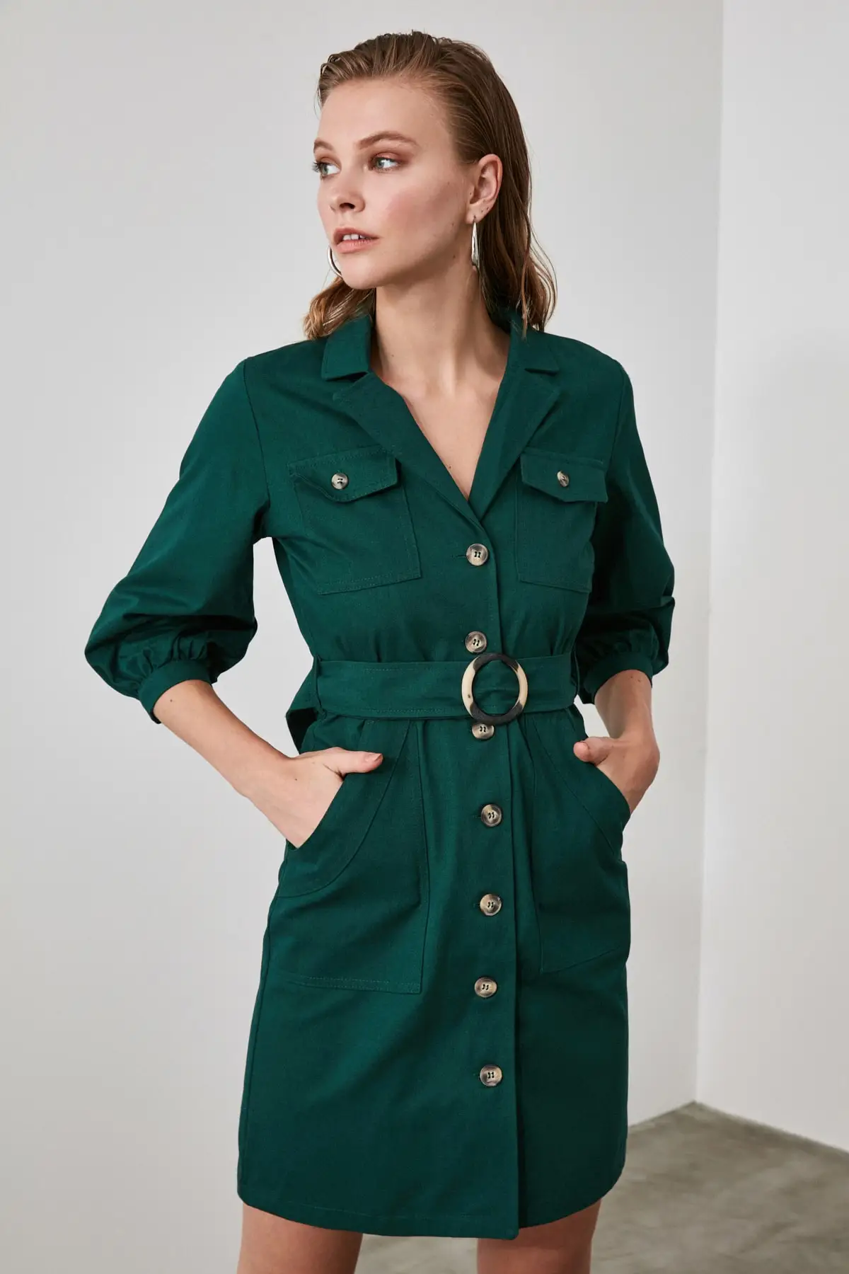 Бежевое арочное платье TWOAW20EL1156|Женские платья| |