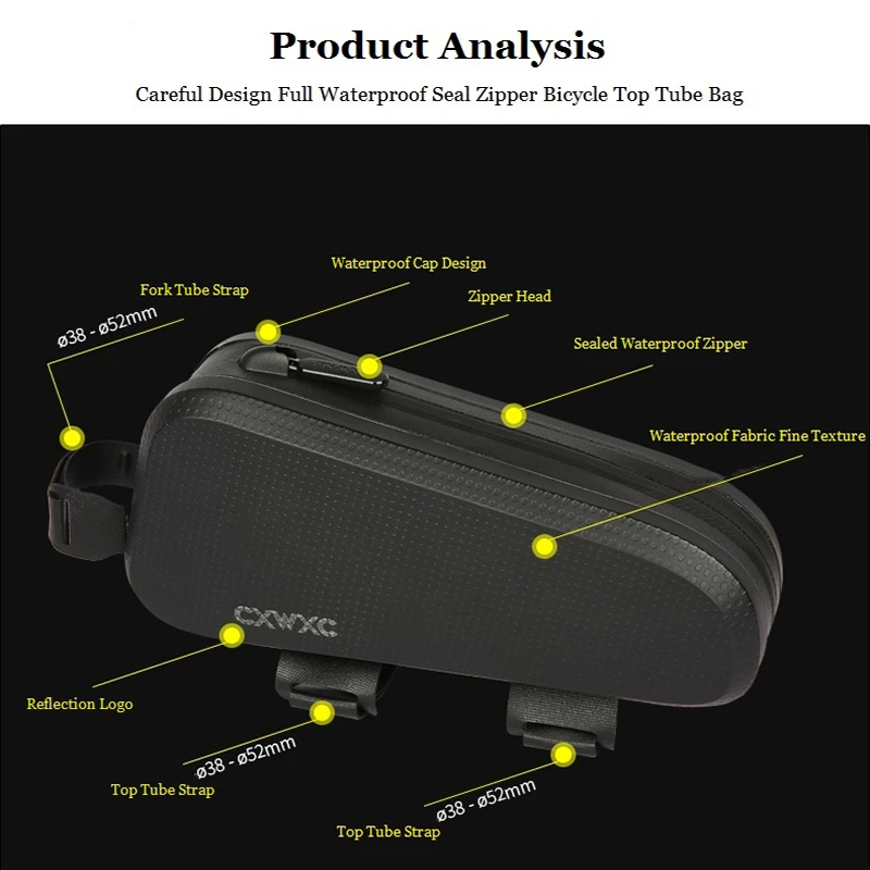 cxwxc waterproof bicycle bag mtb road commute bike accessories top tube front frame cycling bag stem pouch mobile phone bag free global shipping