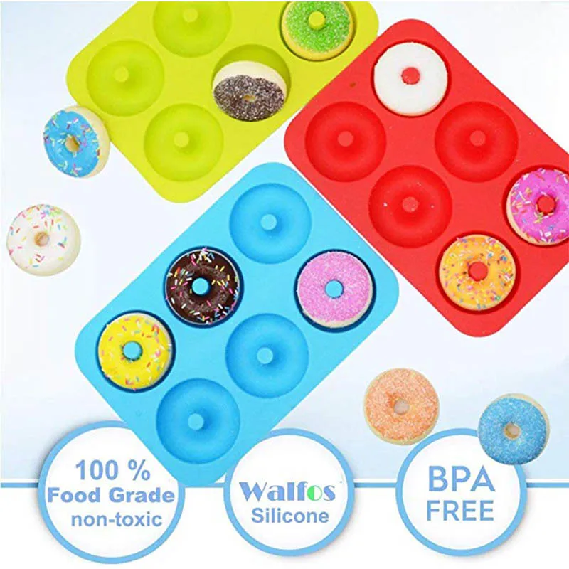 Силиконовая Круглая форма с 6 отверстиями|fondant molds|donut moldmolde chocolate |