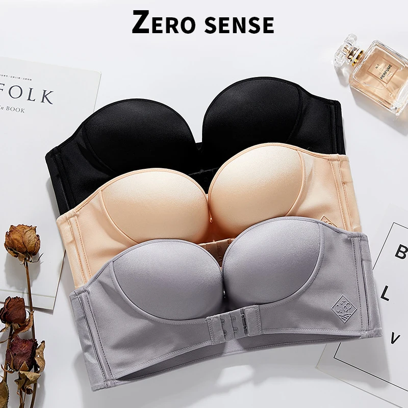 

Front Fit Sexy Push-up Bra Ladies Invisible Bra Women's Underwear Women's Strapless Strapless Bra ABC Cup Underwear Gather Bra