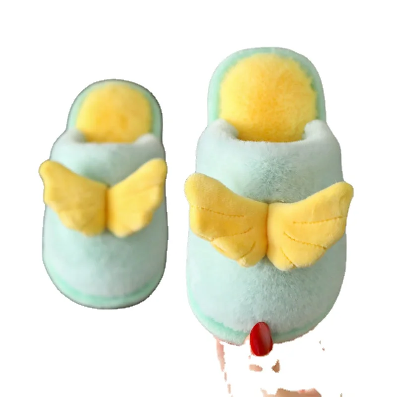 

Cartoon Wings Children's Cotton Slippers Boys and Girls Winter Fur Slippers Baby Slippers Toddler Fur Slippers Kids Slippers