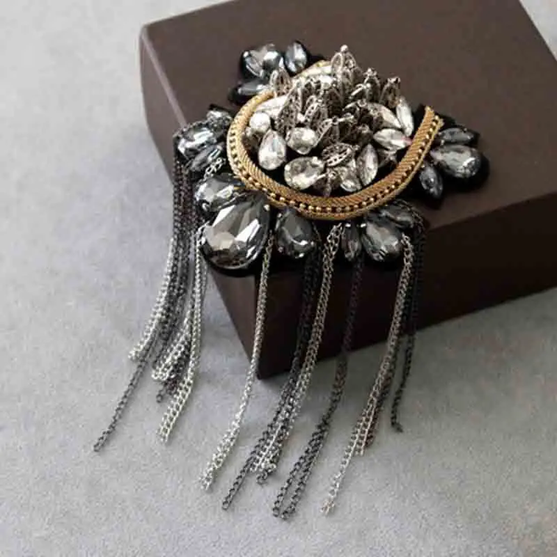 

one piece breastpin tassels shoulder board mark knot Epaulet patch metal patches badges applique patch for clothing SC-2579