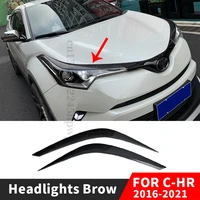 for toyota chr c hr 2016 2017 2018 2019 2020 carbon fiber front headlight brow eyebrow lip lamp trim exterior tuning accessories