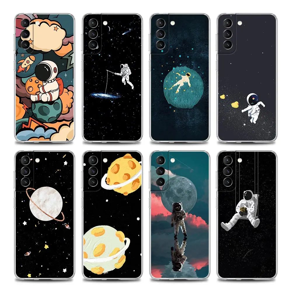 

Cute Cartoon Space Clear Phone Case for Samsung S9 S10 4G S10e Plus S20 S21 Plus Ultra FE 5G M51 M31 S M21 Soft Silicon