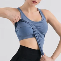 sport vest with chest pad yoga tops vestbra fitness women sport sexy shirt gym sports top tank top workout running clothing