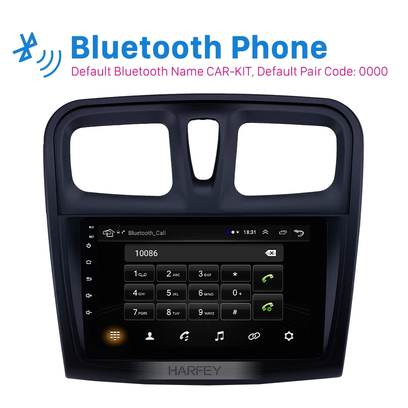 Harfey 9 дюймов Android 8 1 телефон для 2012 2017 Renault Sandero авто стерео Поддержка Carplay DVR