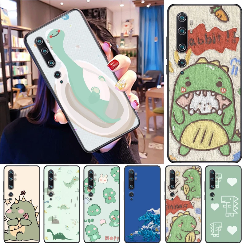 

Cute Funny Couples Dinosaur Flowers Color Painting Phone Case For Xiaomi CC9e CC9 Pro Cases Back Cover Funda Coque