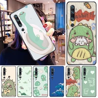 cute funny couples dinosaur flowers color painting phone case for xiaomi cc9e cc9 pro cases back cover funda coque