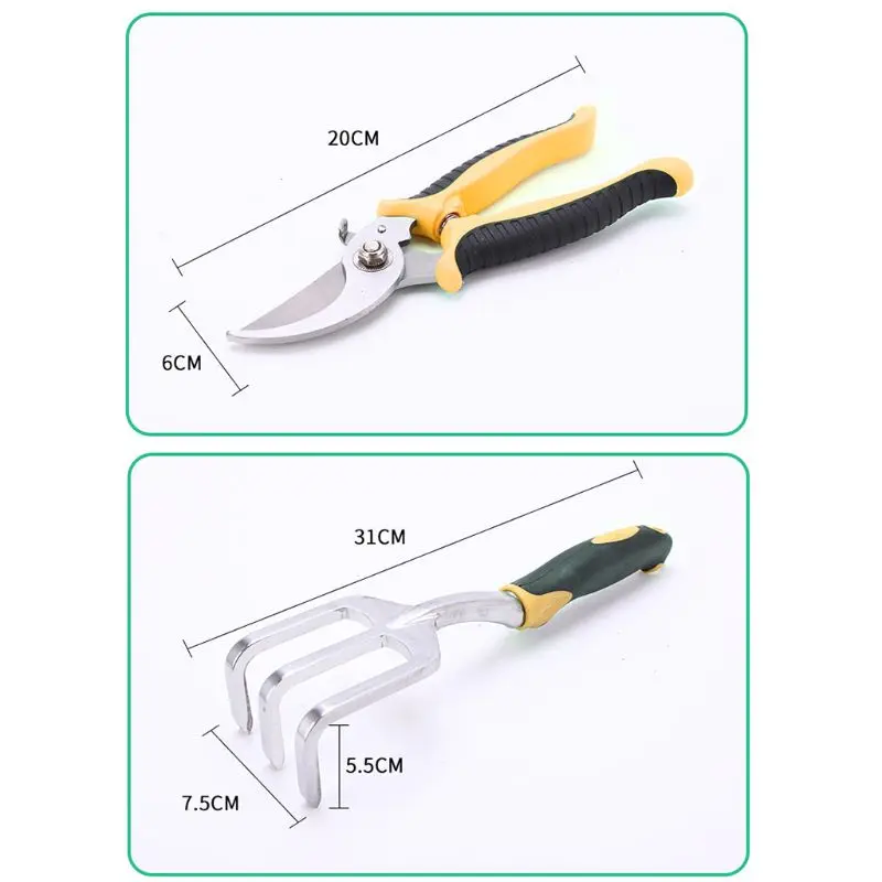 

5 Packs Garden Tool Set With Trowel Cultivator Hand Rake Transplant Trowel Scissors Gardening Gloves For Weeding Loosening Soil