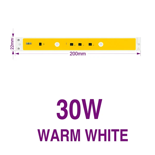 Warm White 30W Светодиодный COB чип полный спектр холодный теплый белый светодиодный COB бисер 30 Вт 50 Вт 80 Вт AC220V Smart IC Fitolamp для DIY наружного прожектора роста - Испускаемый цвет: Warm White 30W