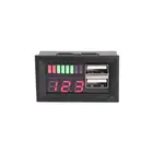 Цифровой вольтметр с крассветодиодный ным дисплеем, мини-измеритель напряжения, тестер батареи, панель для постоянного тока 12 В, выход USB 5V2A для автомобилей, мотоциклов, транспортных средств