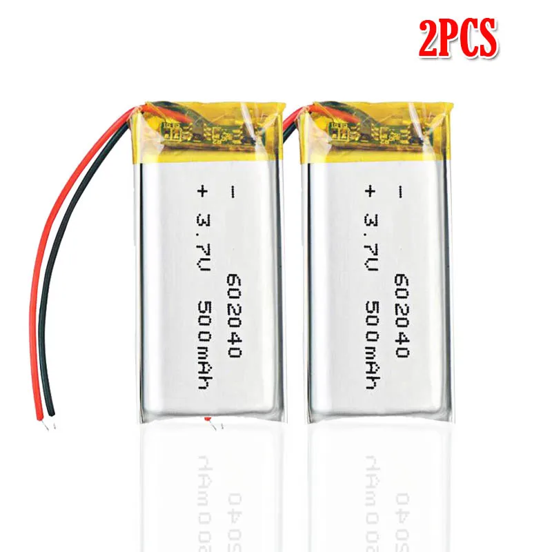 2pcs 500mAH 3,7 V 602040 полимерный литий-ионный/литий-ионный аккумулятор для mp3 mp4 gps диктофона резервного питания ПК Смарт-часы - Цвет: 2pcs