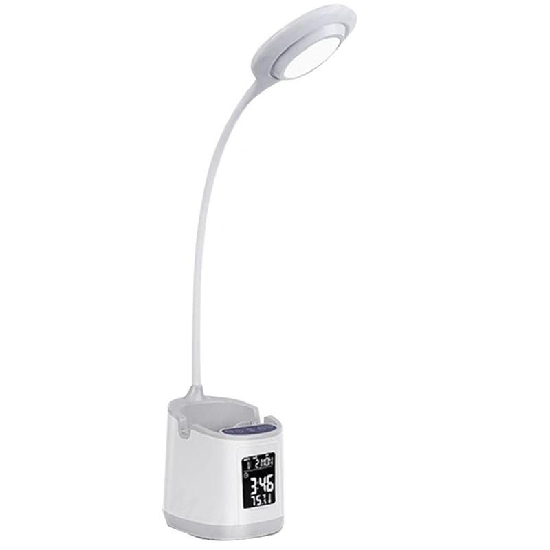 

Настольная лампа светодиодный Светодиодная лампа для учебы, настольная лампа для ухода за глазами, настольная лампа для часов с плавной рег...