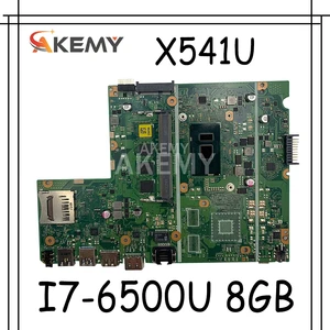 laptop motherboard for asus x541u x541uvk x541uak x541ua x541uv x541uj mainboard test ok w i7 6500u cpu 8gb ram free global shipping