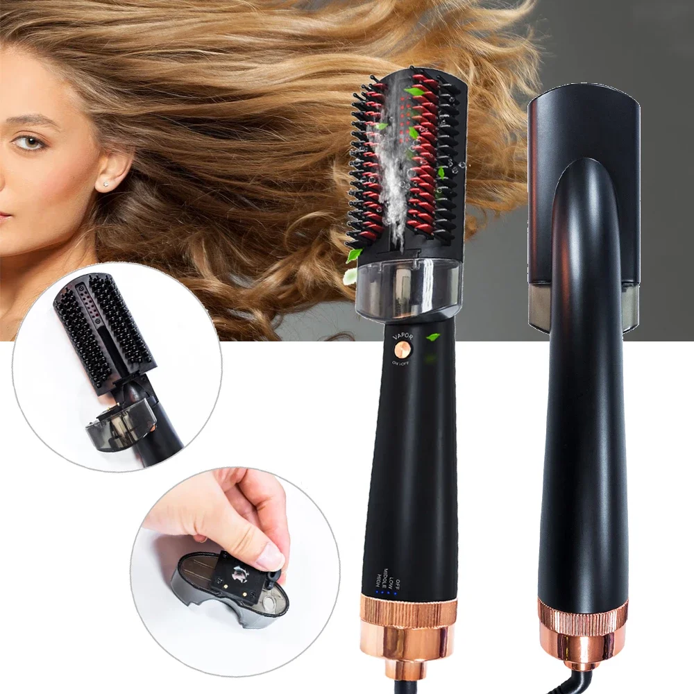 

Расческа для волос с инфракрасным распылением, одноразовый паровой фен для волос, расческа с горячим воздухом, эфирное масло, щетка для укла...