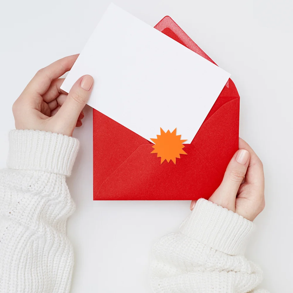 

1 Roll/500pcs Decorative Stickers Fluorescent Color Label Explosion Pattern Label