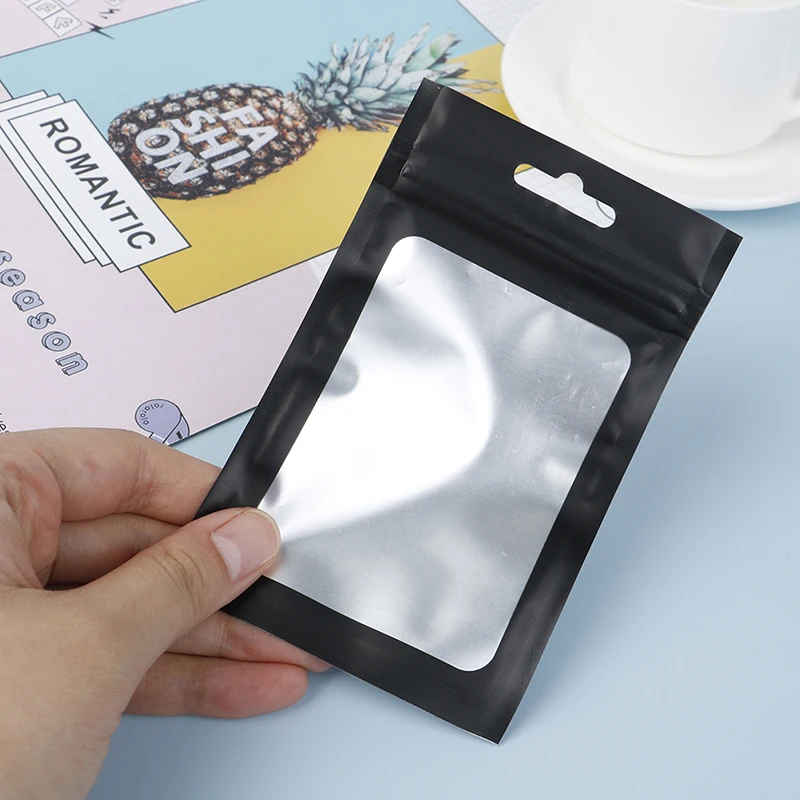 

100Pcs Resealable Food Storage Bags Visible Window Coffee Beans Packaging Pouch