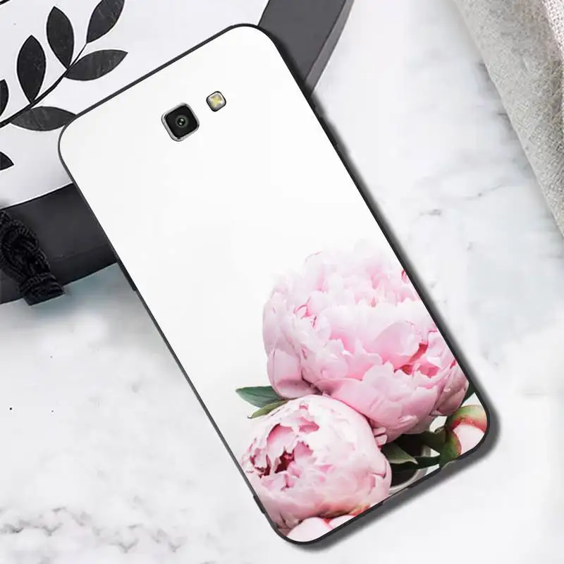 

Elegant Pink Purple Peony Flower Phone Case for Samsung Note 8 9 10 20 lite pro ultra J 7 2 4 6 5 prime