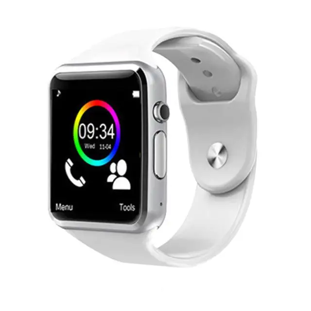 white Наручные часы A1 Bluetooth Смарт-часы мужские спортивные Шагомер с сим-камерой Smartwatch для Android смартфона России хороший PK DZ09 - Цвет: white