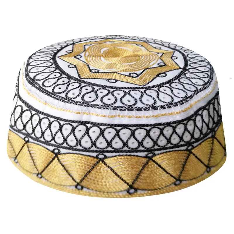 Шляпа для молитвы в индийском арабском стиле желтая мусульманская Кепка Мужская