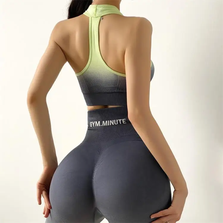 2Pcs Seamless Yoga Set  Gym Fitness Clothing Women Yoga Suit Sportswear Female Workout Leggings Yoga Top Sport Clothes Training