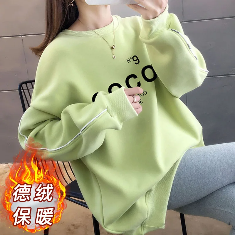 

Свитшот женский с длинным рукавом и надписью, в стиле оверсайз