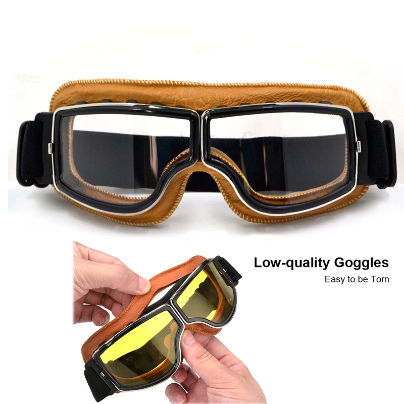 Винтажные мотоциклетные очки для Harley Gafas MX кожаные пилота мотоцикла скутера