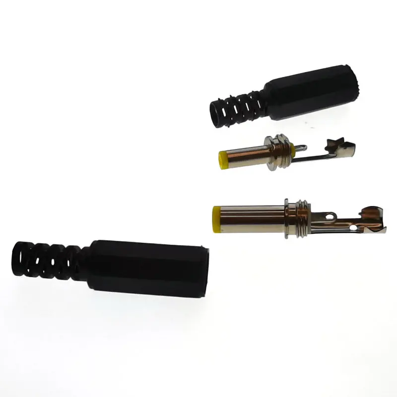 

100PCS HOT Male plug welding DC power supply connector Rubber sleeve power supply wiring welding head DC power supply DC plug