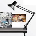 Светодиодная гибкая настольная лампа E27 для маникюра и гидропонных систем, регулируемый светильник для стола для дома и офиса, металлический архитектор