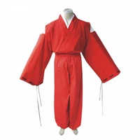 feudal fairy tale inuyasha inu yasha anime cosplay costumes cosplay suits kimono solid red long sleeve kimono coat