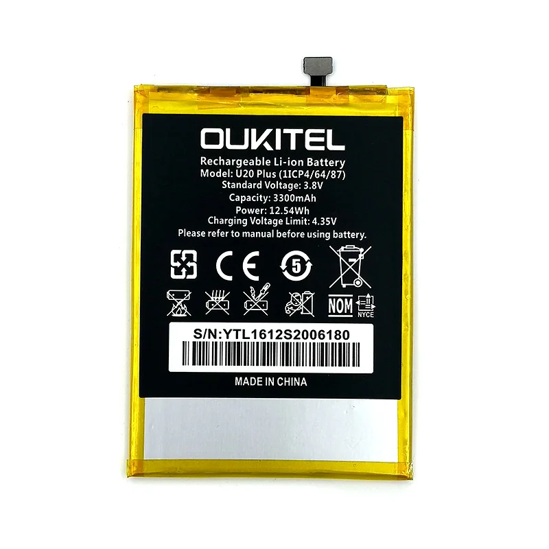 100% Оригинальная быстрая доставка 3300 мАч U20 Plus батарея для Oukitel MTK6737T новейшее
