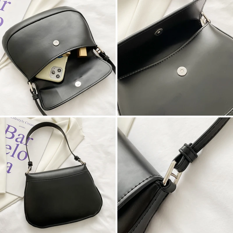 

Women's Bag 2021 Simple Fashion PU Shoulder Handbags Casual Female Stylish Underarm Bags For Lady Spring Travel Tote Sweet Purse