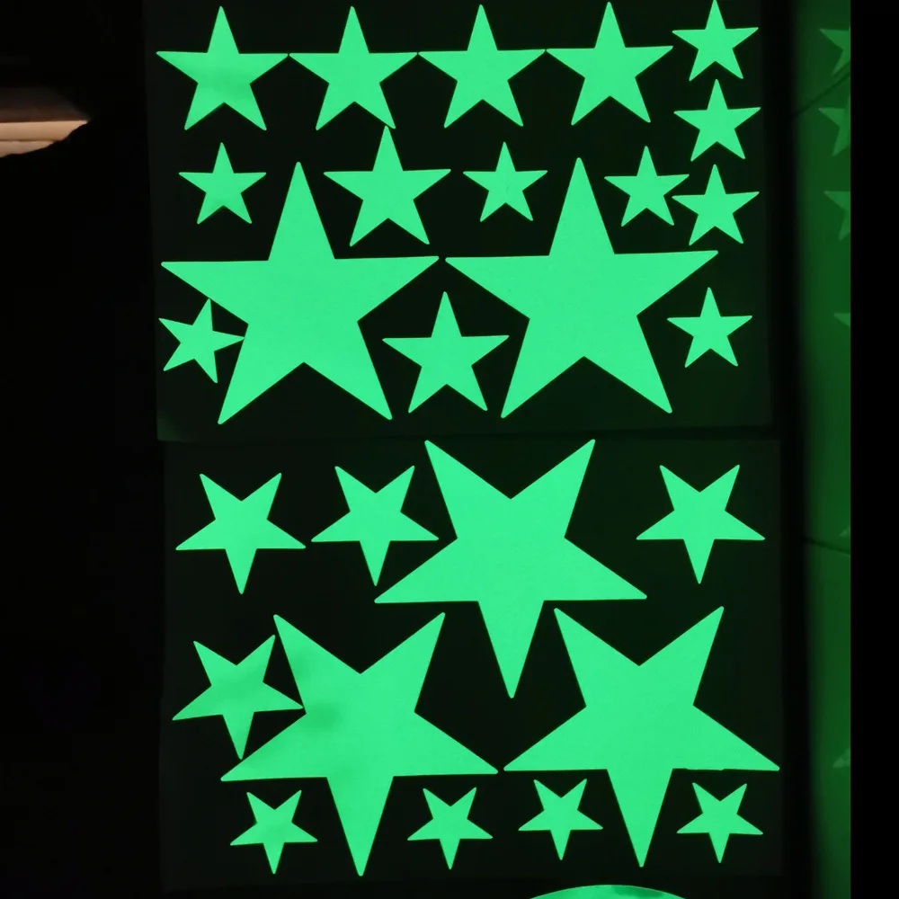 

Tofok 30cm Moon 435pcs Stars Dots Green Luminous Wall Sticker Children Room Ceiling Stairs Decoration Fluorescent Mural Decals