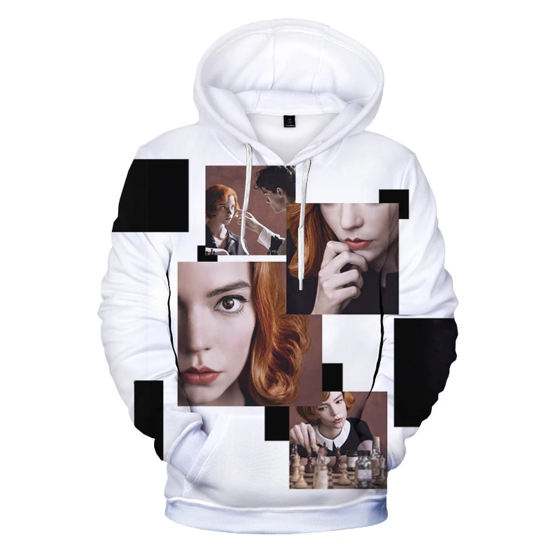 

Лидер продаж 2021, свитшот с капюшоном в стиле «Королева геймбит», уличная одежда в стиле Харадзюку, модные повседневные женские толстовки в с...