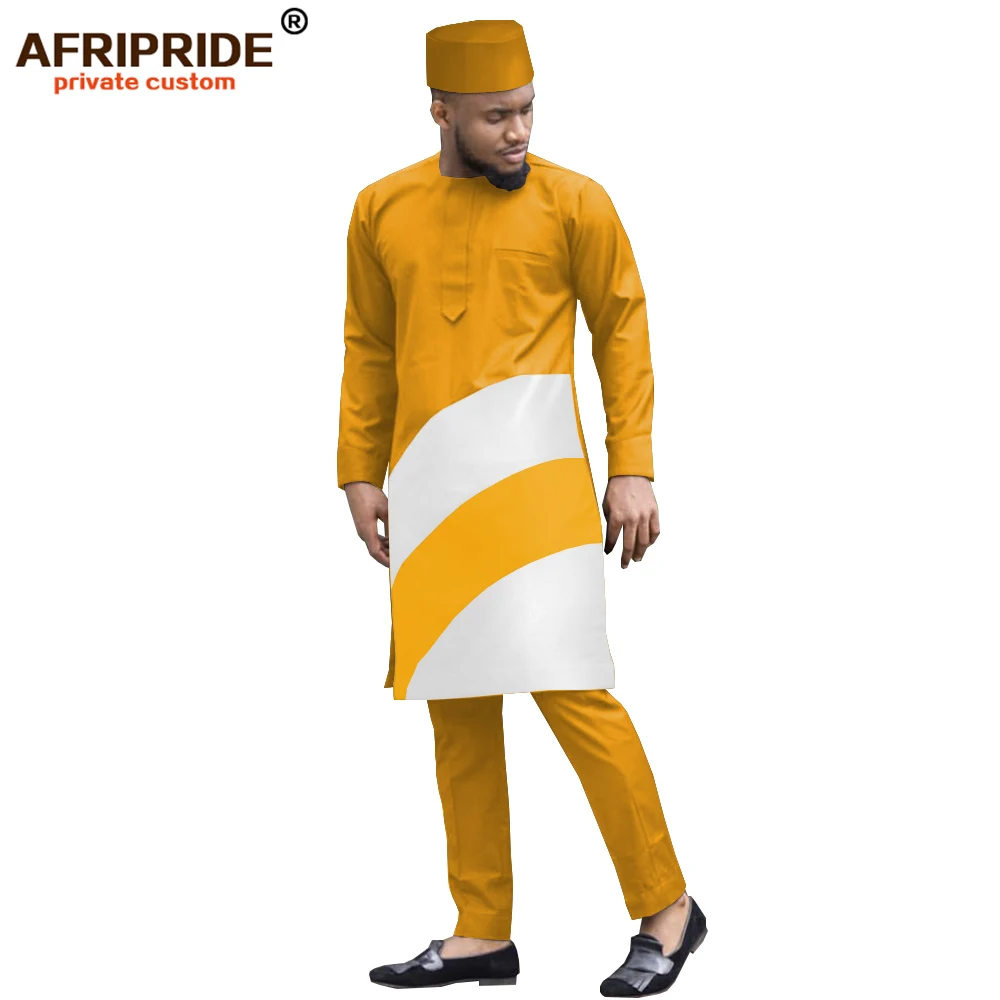 2019 африканские мужские костюмы однотонные Дашики топы куртки + искусственная
