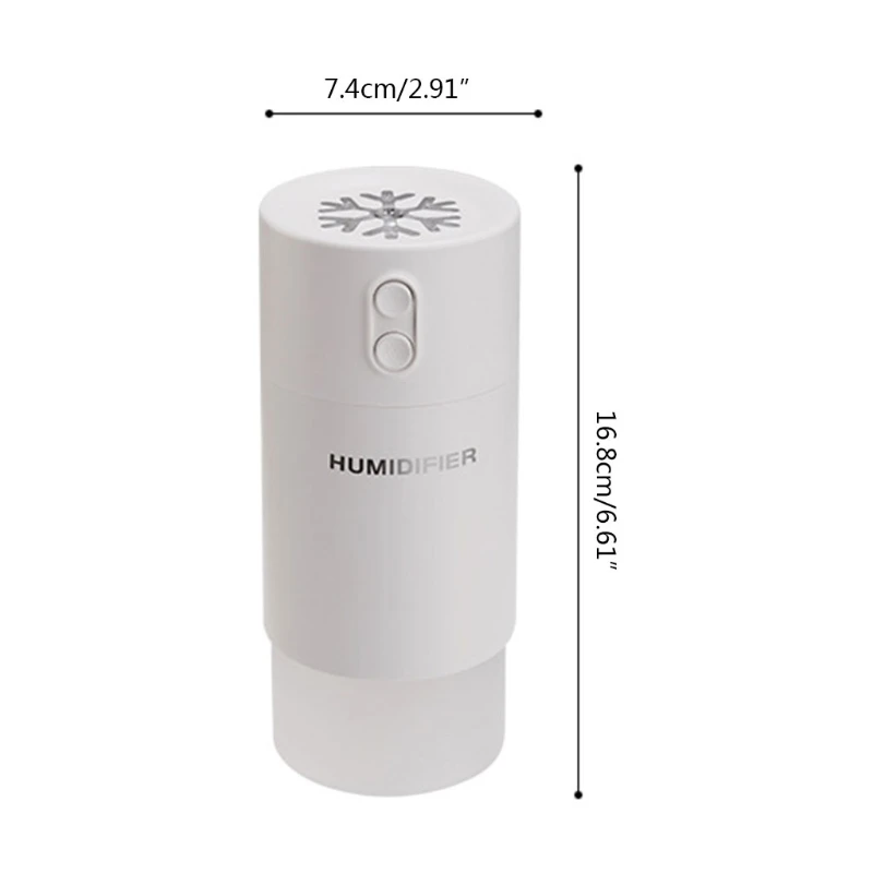 

Snowflake 1.2L Large Capacity Portable Desktop Air Humidifier USB Mist Maker K92B