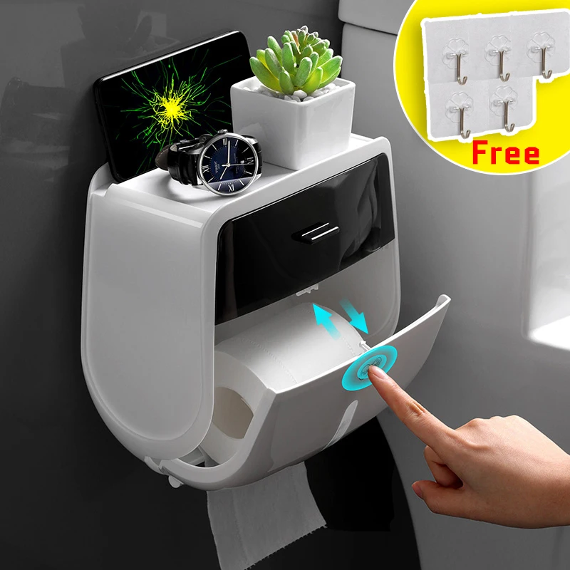 Клейкий держатель для туалетной бумаги Водонепроницаемый настенное крепление