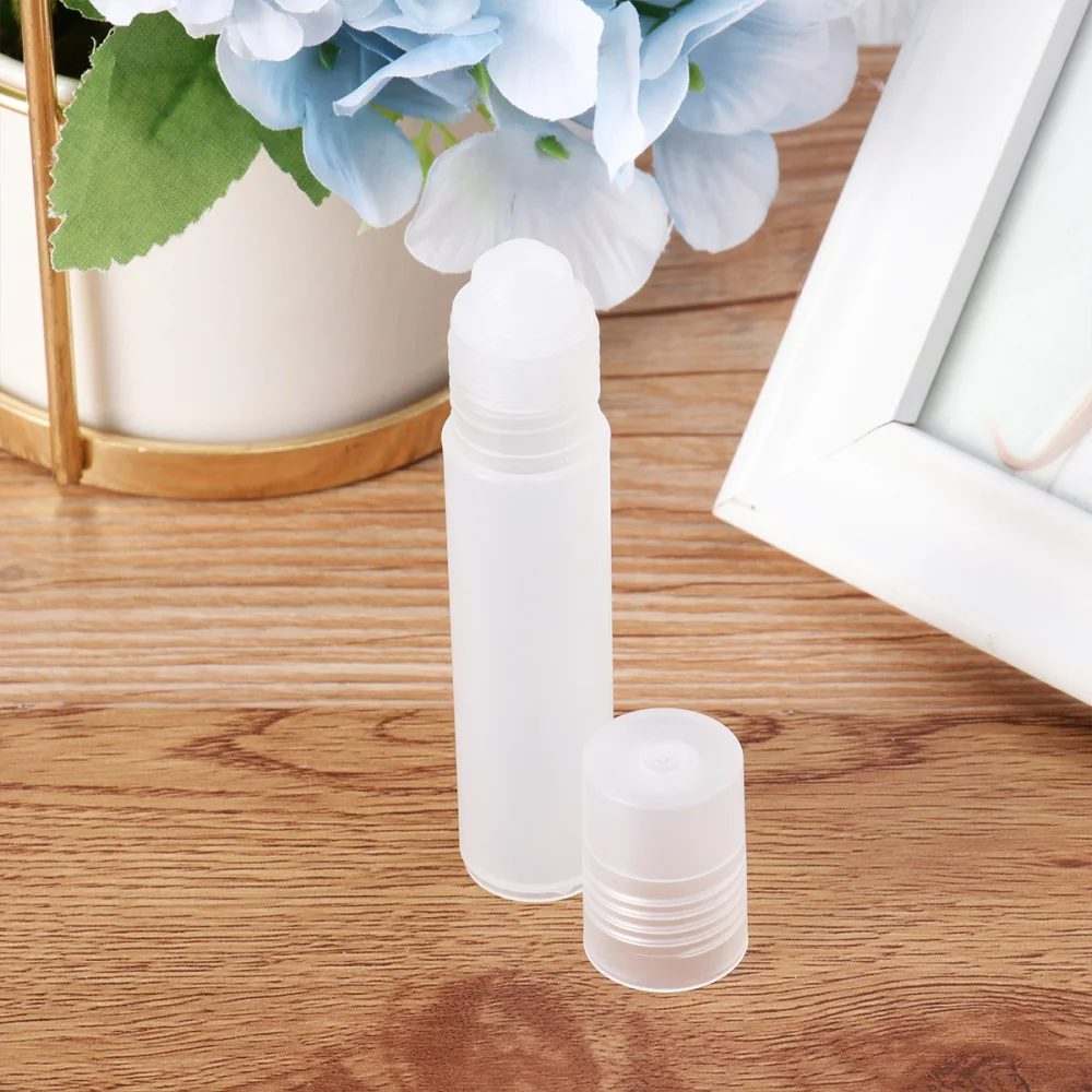 

10PCS 10ML Empty Roll-on Bottle Steel Beads Essential Oil Bottle Portable Sub Bottle Anti-leak Small Sample Bottle PP Wa