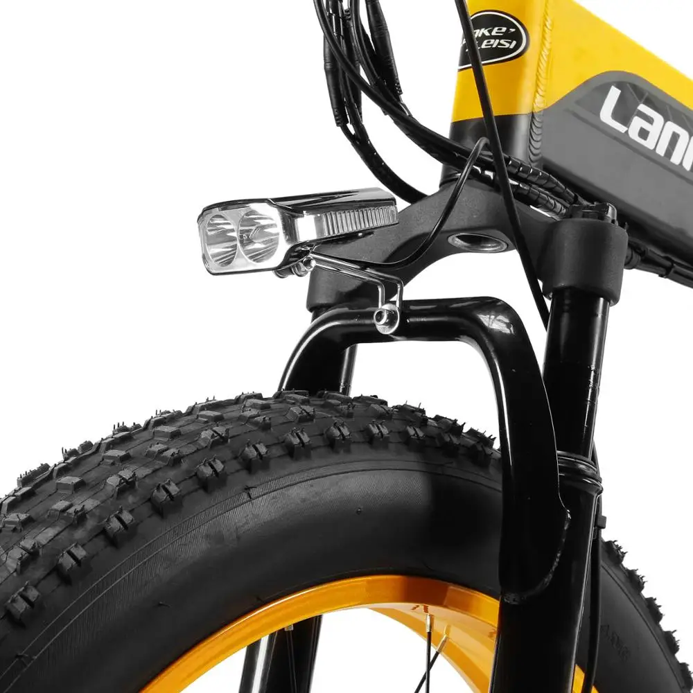 

LANKELEISI 26x4.0 inch Fat Tire Electric Bike 1000W Fat Tire Folding E-bike with 48V 12.8AH Panasonic Lithium Battery